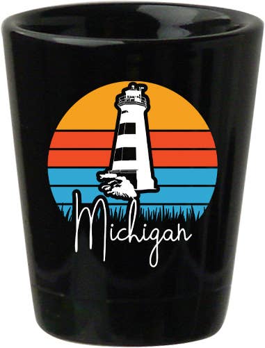 MI Lighthouse 1.5oz Black Shot Glass (3-4 Week Production)