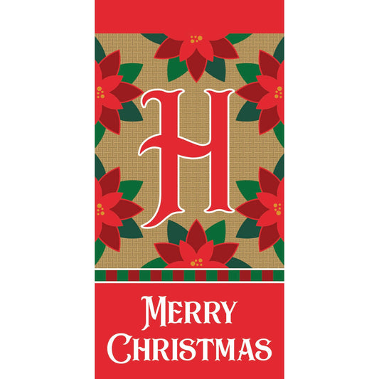 😲 "H" Merry Christmas Monogram Mini Flag