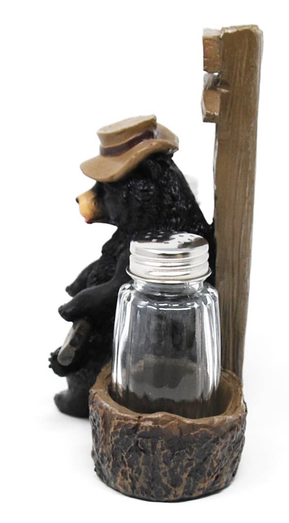 Bear w gun Salt & Pepper Set-7"H