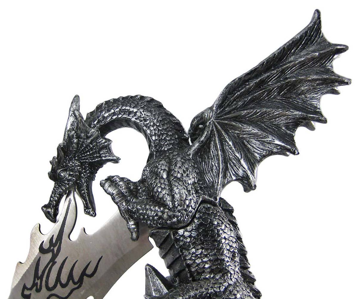 Wicked Fire Dragon Fantasy Dagger and Holder