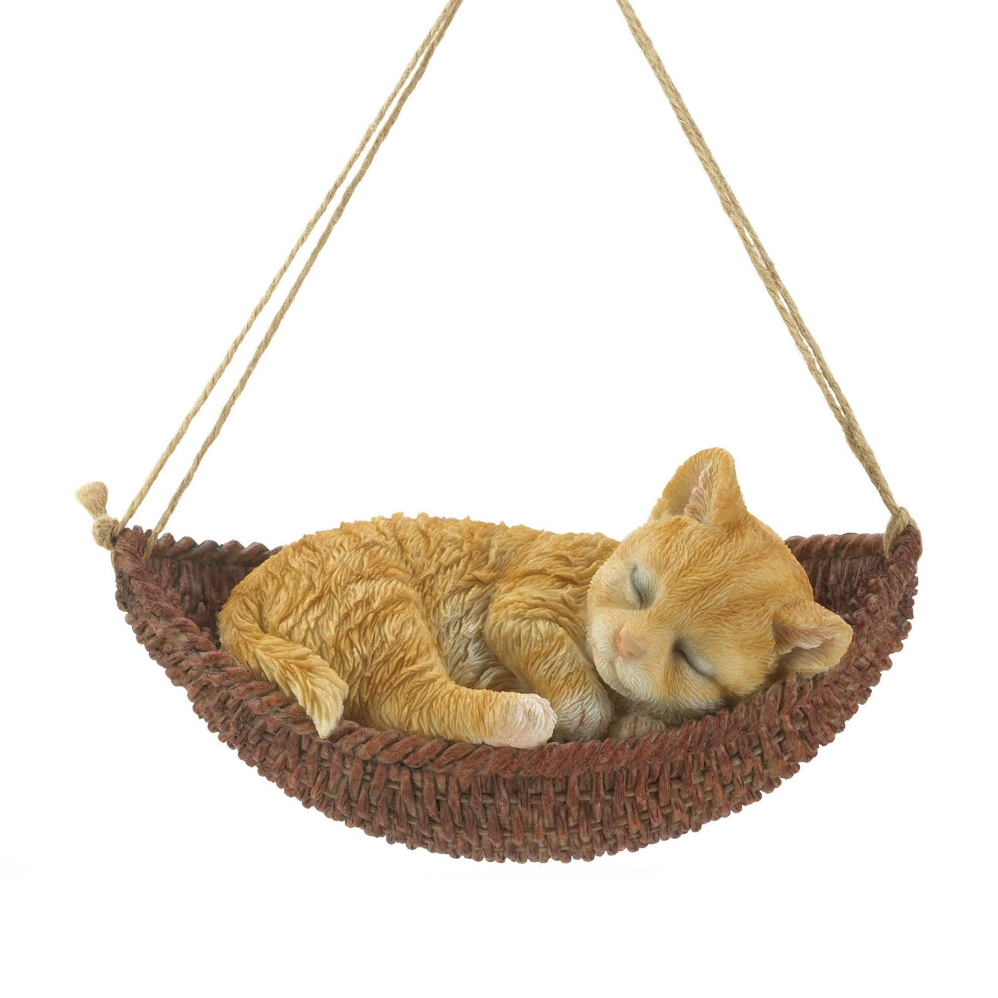 NAPPING CAT ON HAMMOCK FIGURINE