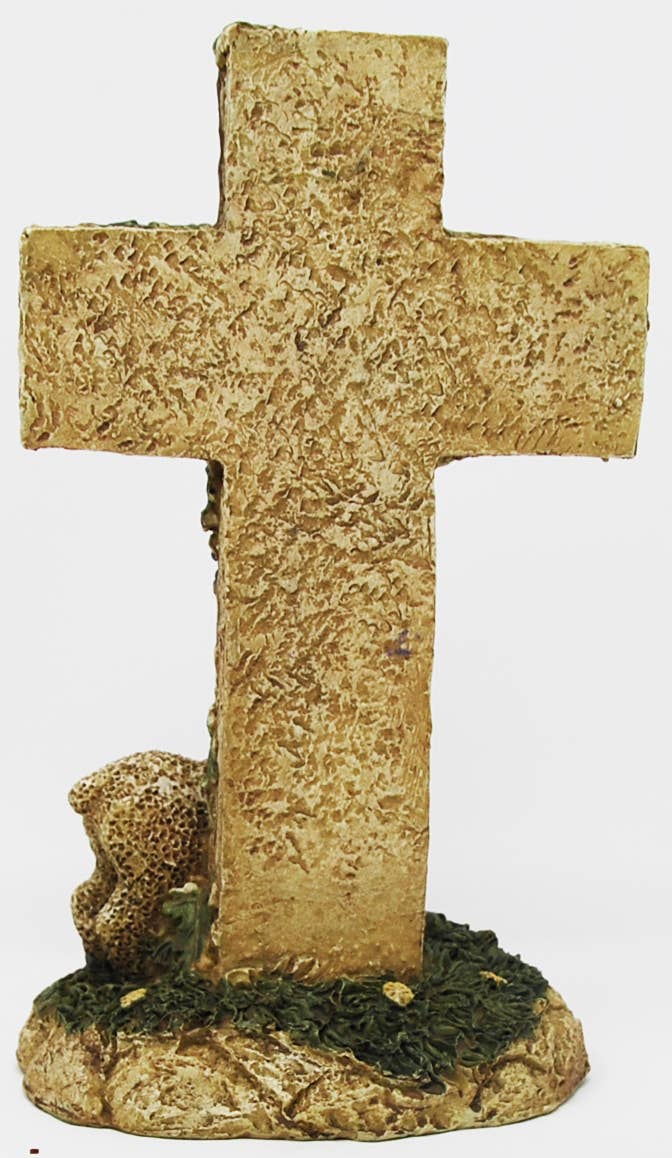 Psalms 23:1 Cross Figurine with Lamb