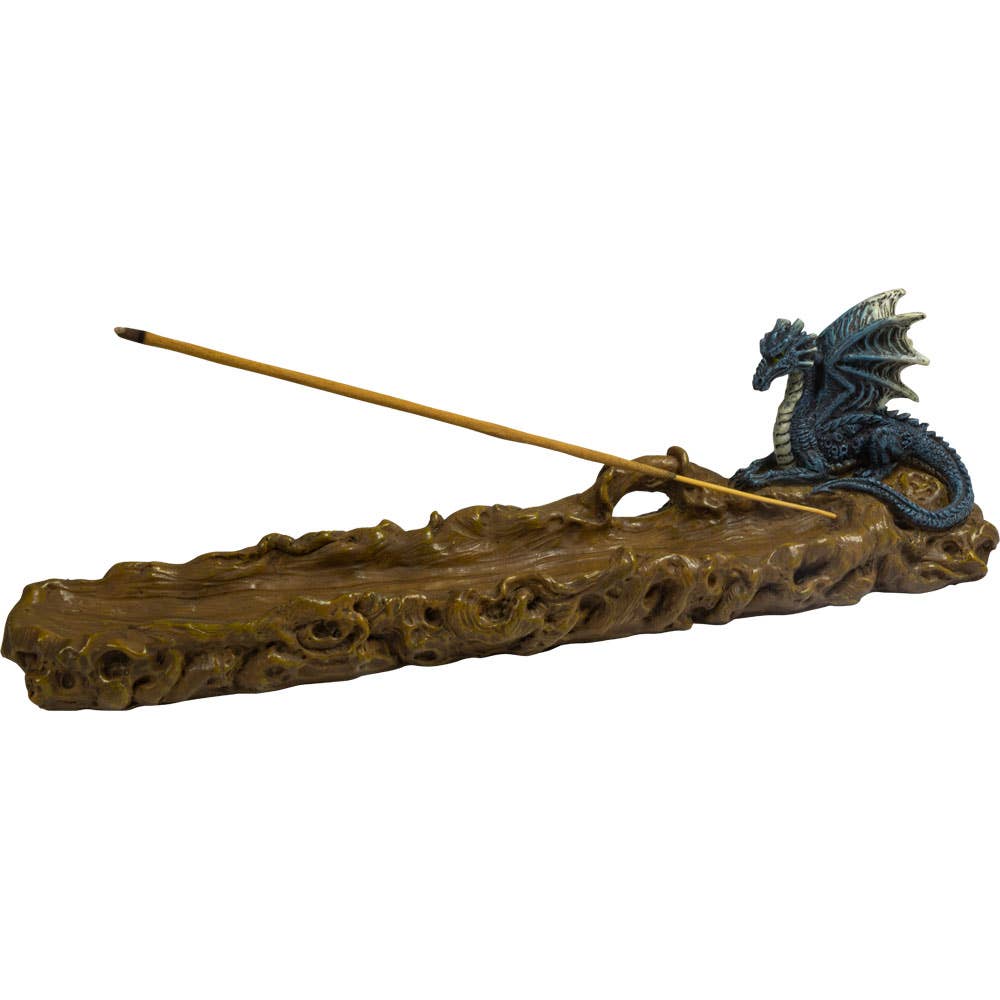 Polyresin Incense Holder - Dragon On Log (Each)