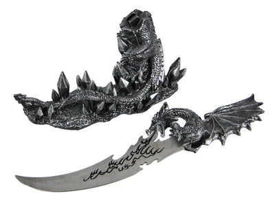 Wicked Fire Dragon Fantasy Dagger and Holder