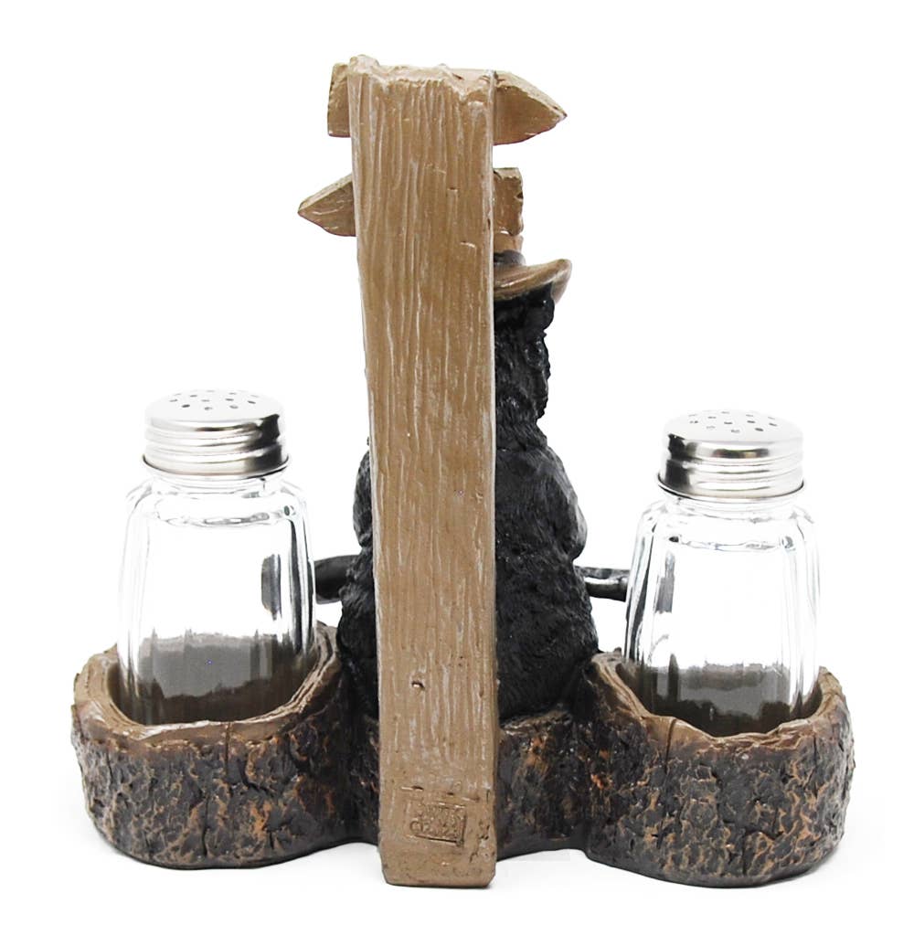 Bear w gun Salt & Pepper Set-7"H