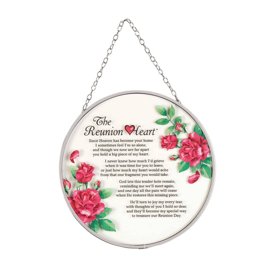 THE REUNION HEART POEM SUNCATCHER