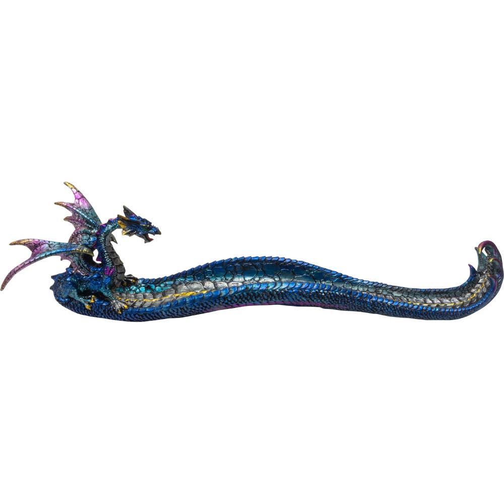 Polyresin Incense Holder - Blue Dragon w/ Claw (Each)