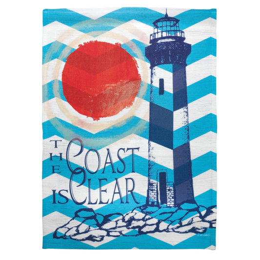 😲 Special Buy!  FLAG PRINT LG LIGHTHOUSE-THE COAST IS