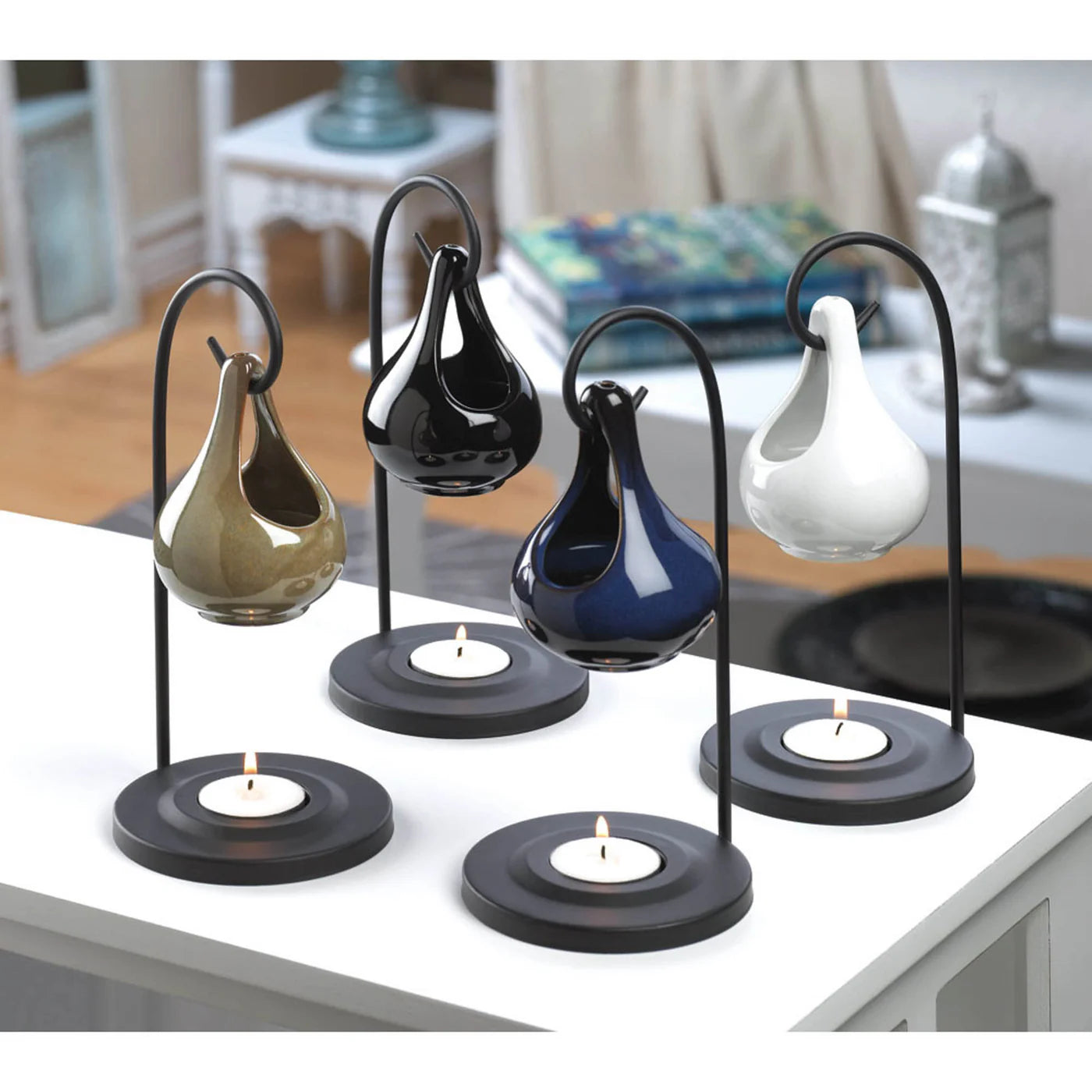 WHITE TEAR DROP OIL WARMER