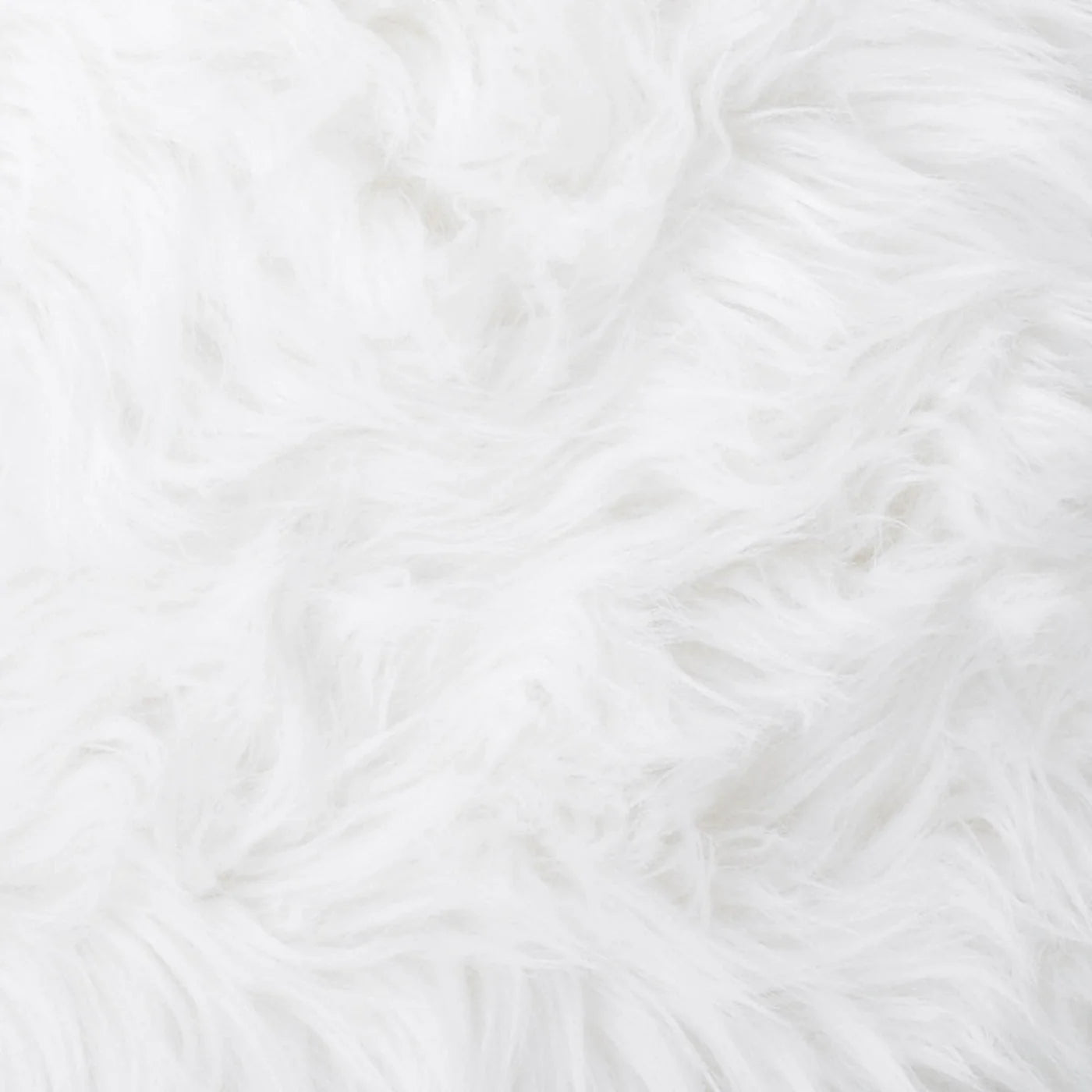 FUZZY WHITE OTTOMAN POUF