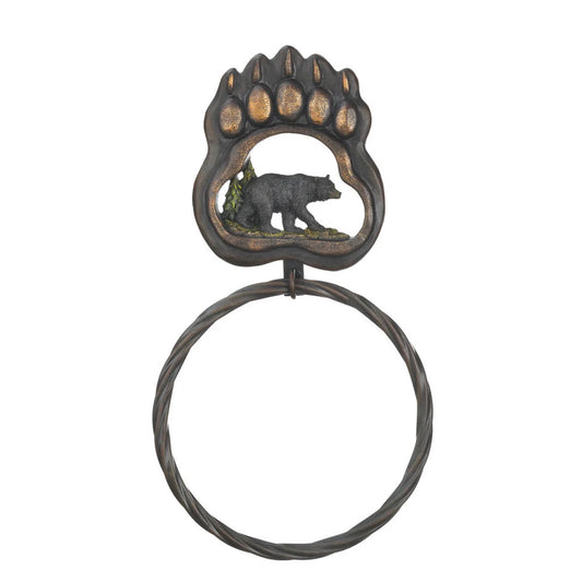 BLACK BEAR PAW TOWEL RING