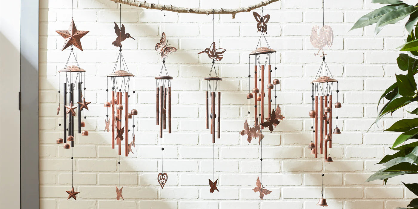 BUTTERFLY AND HEART WIND CHIMES