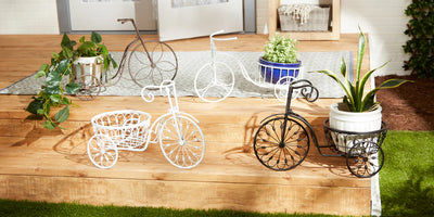 WHITE BICYCLE PLANTER