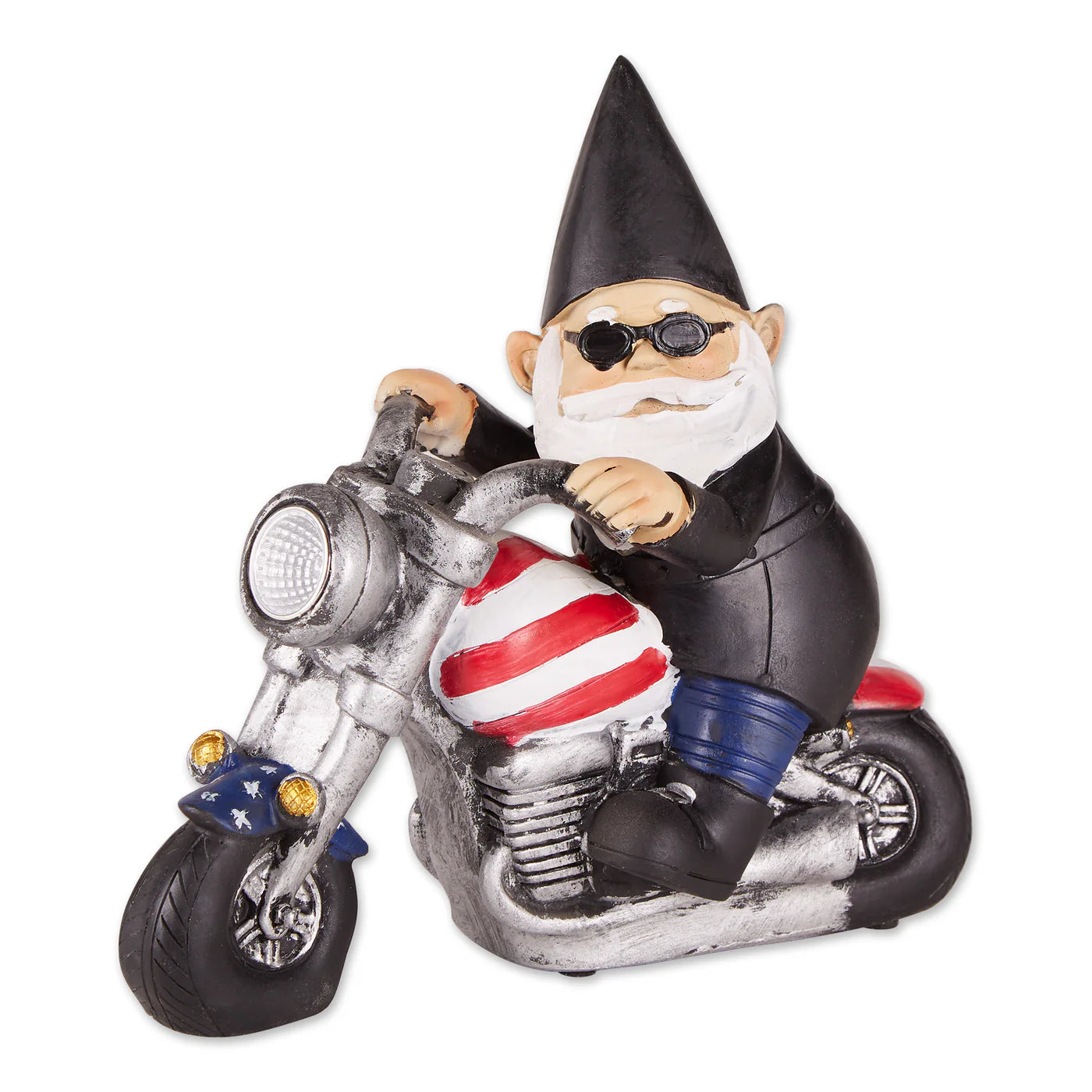 SOLAR BIKER GNOME FIGURINE