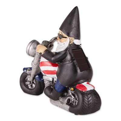 SOLAR BIKER GNOME FIGURINE