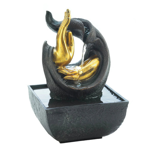 GOLDEN HANDS ACCENT TABLETOP FOUNTAIN