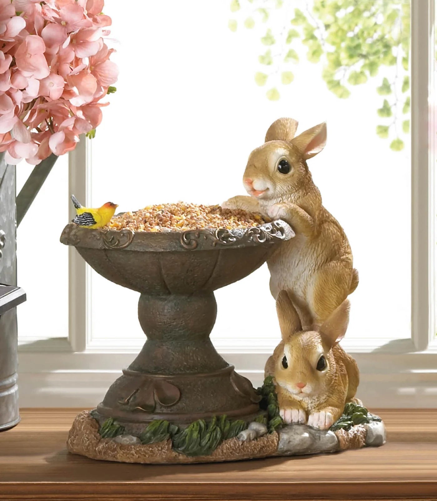 PLAYFUL BUNNIES BIRD FEEDER