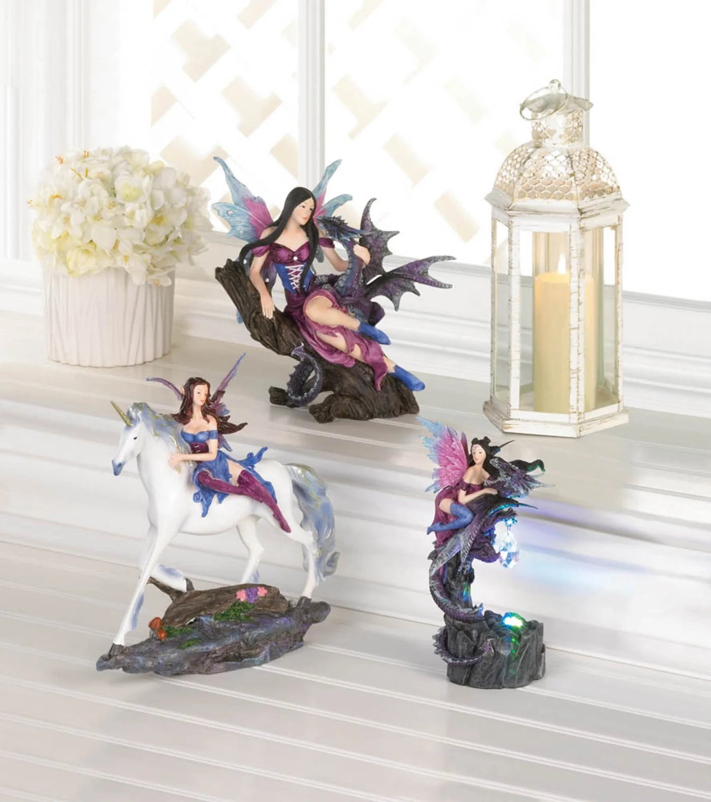 LIGHT UP FAIRY AND DRAGON FIGURINE