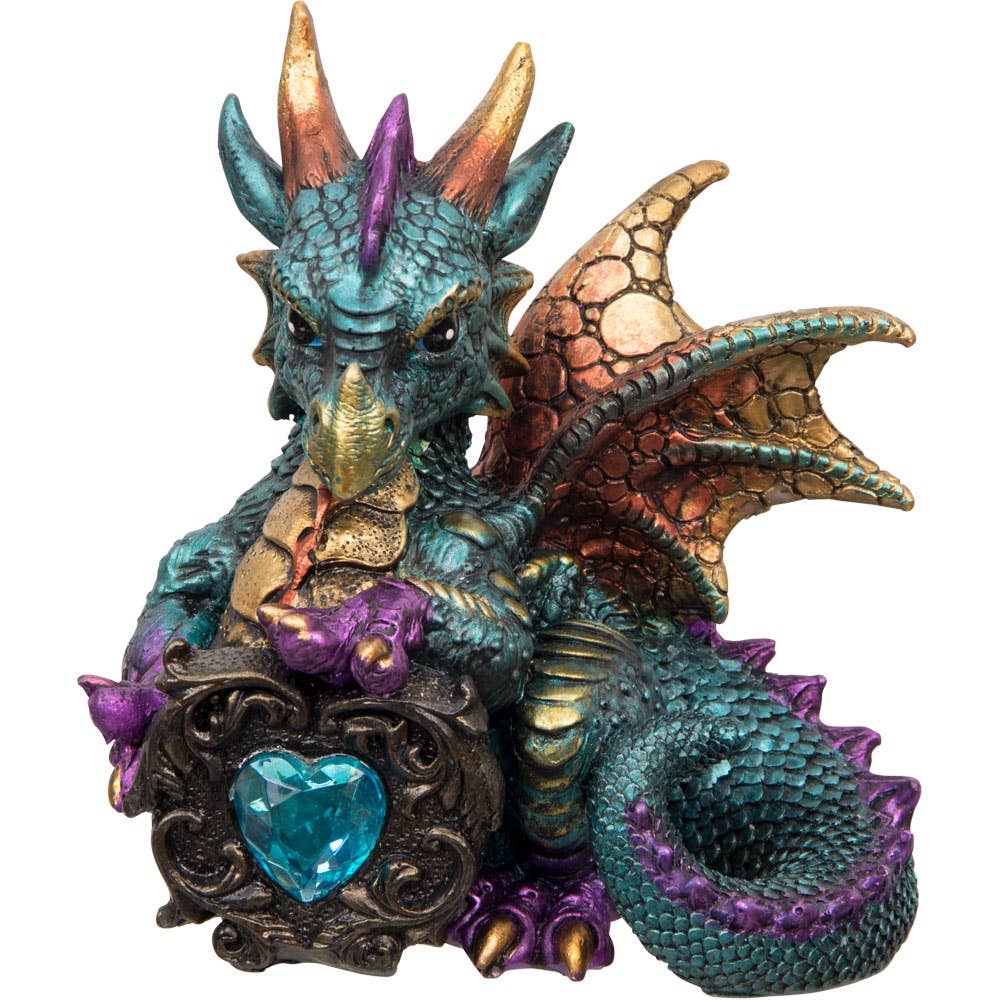 Baby Aqua Dragon Figurine w/gem (Each)