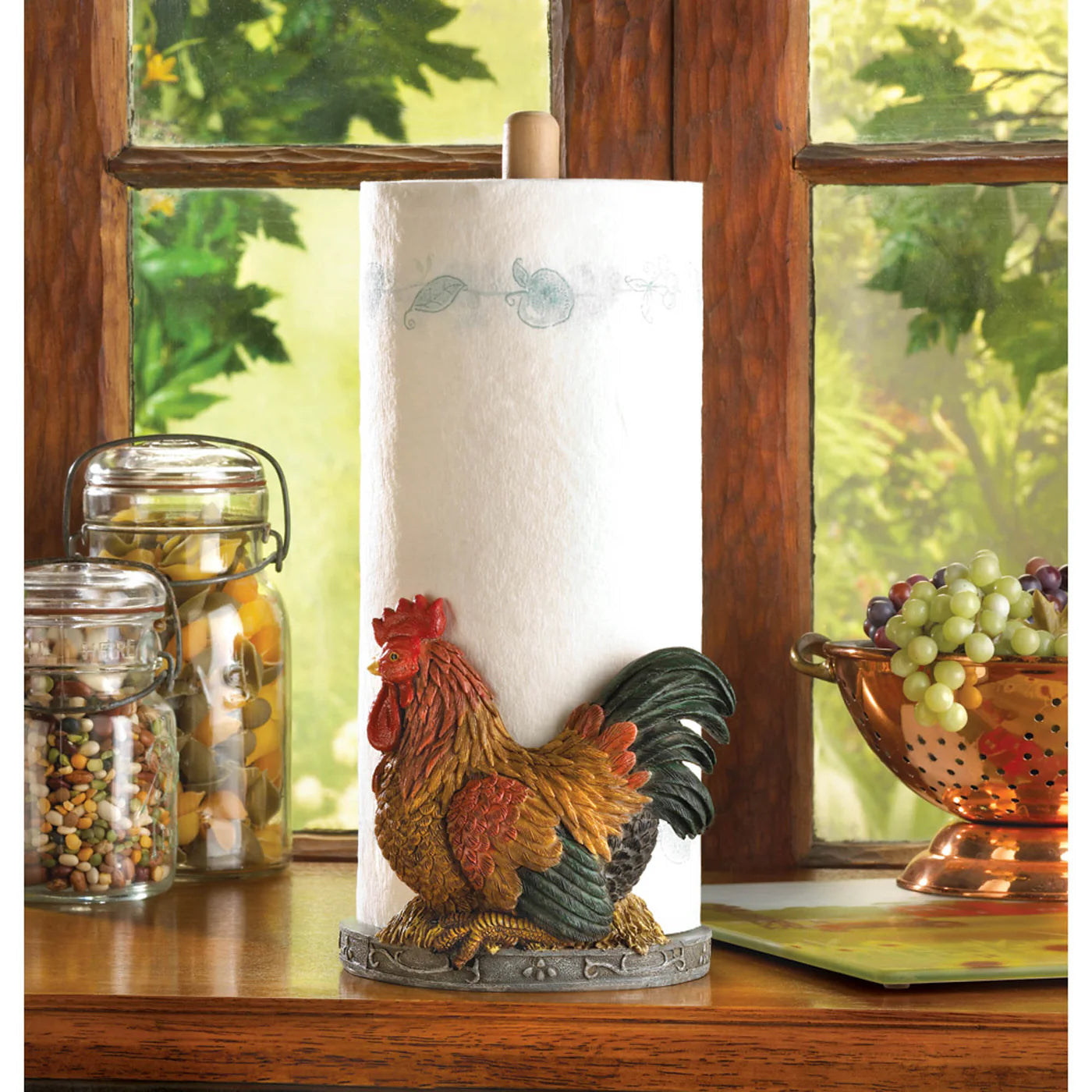 COUNTRY ROOSTER PAPER TOWEL HOLDER