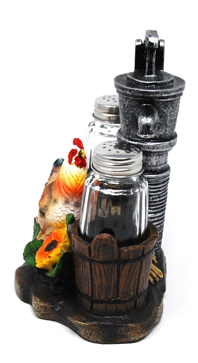 Hen / Pump Salt & Pepper Set-7"T