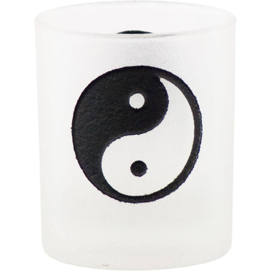 Etched Glass Votive Holder Yin-yang (Each)