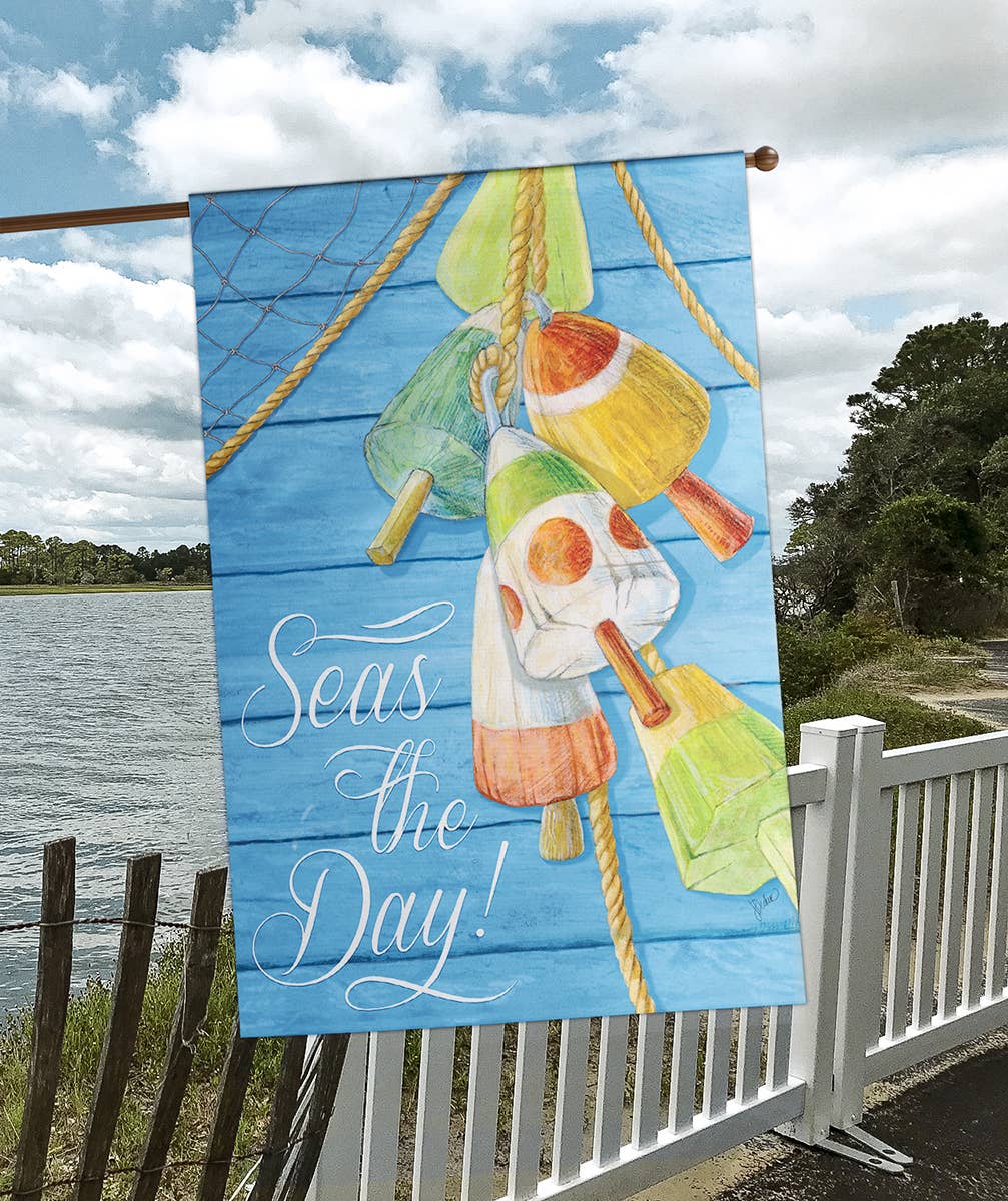 😲 Special Buy!  FLAG PRINT LG SEAS THE DAY POLYSTR 30X44