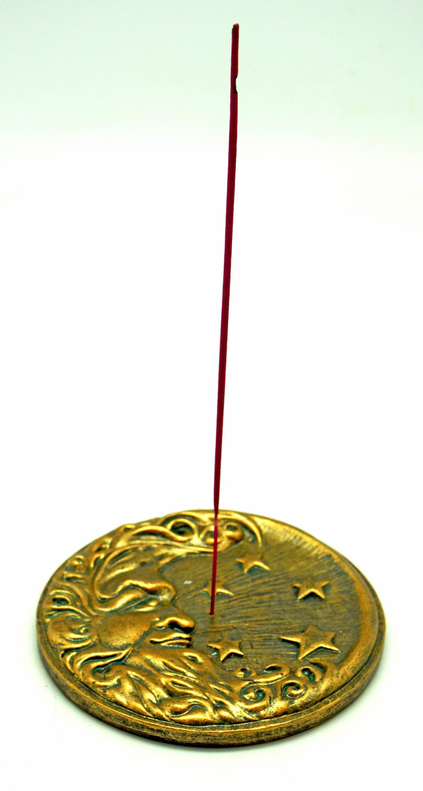 Bronze Colored Moon and Stars Incense Burner