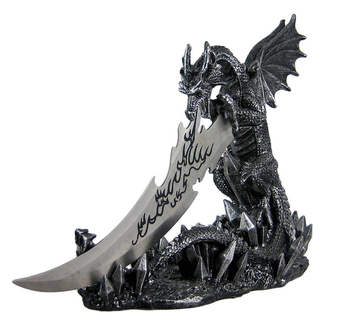 Wicked Fire Dragon Fantasy Dagger and Holder