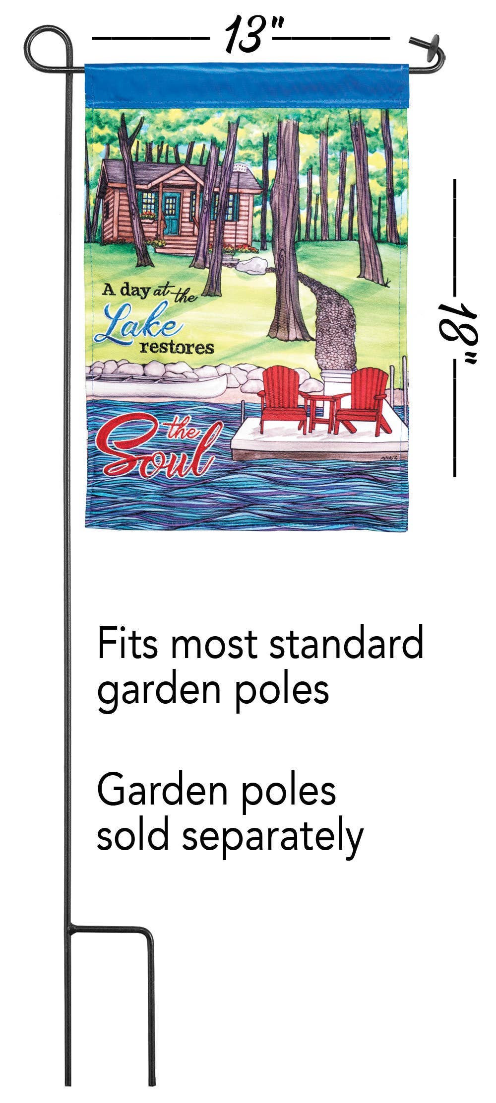 😲 CABIN DAY AT THE LAKE DOUBLE APPLIQUE PLUS GARDEN FLAG