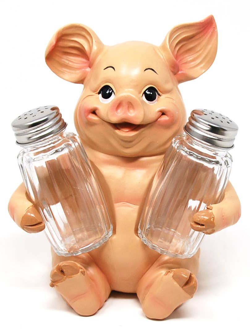 Sitting Pig Salt & Pepper Set 6.5"T