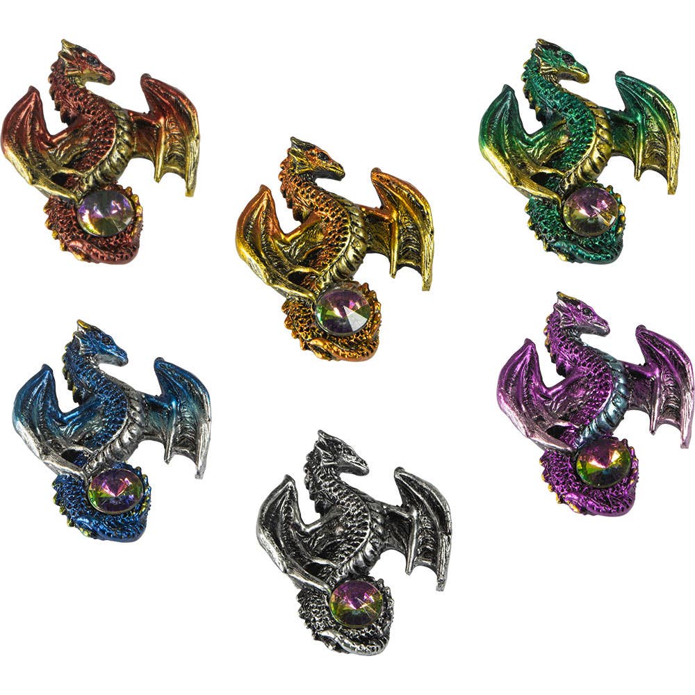 Polyresin Magnet Figurines Mini Dragon Asst'd Colors