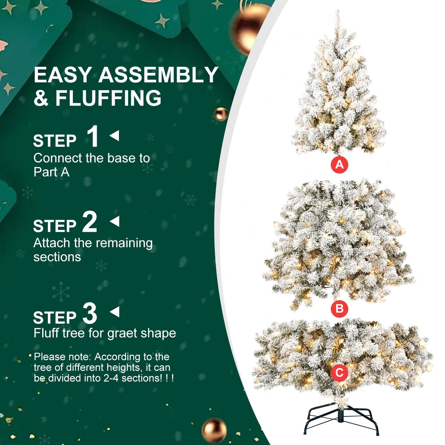 5ft Pre-lit Flocked Artificial Christmas Tree Environmentally Friendly Fireproof Artificial Christmas Flocked Tree