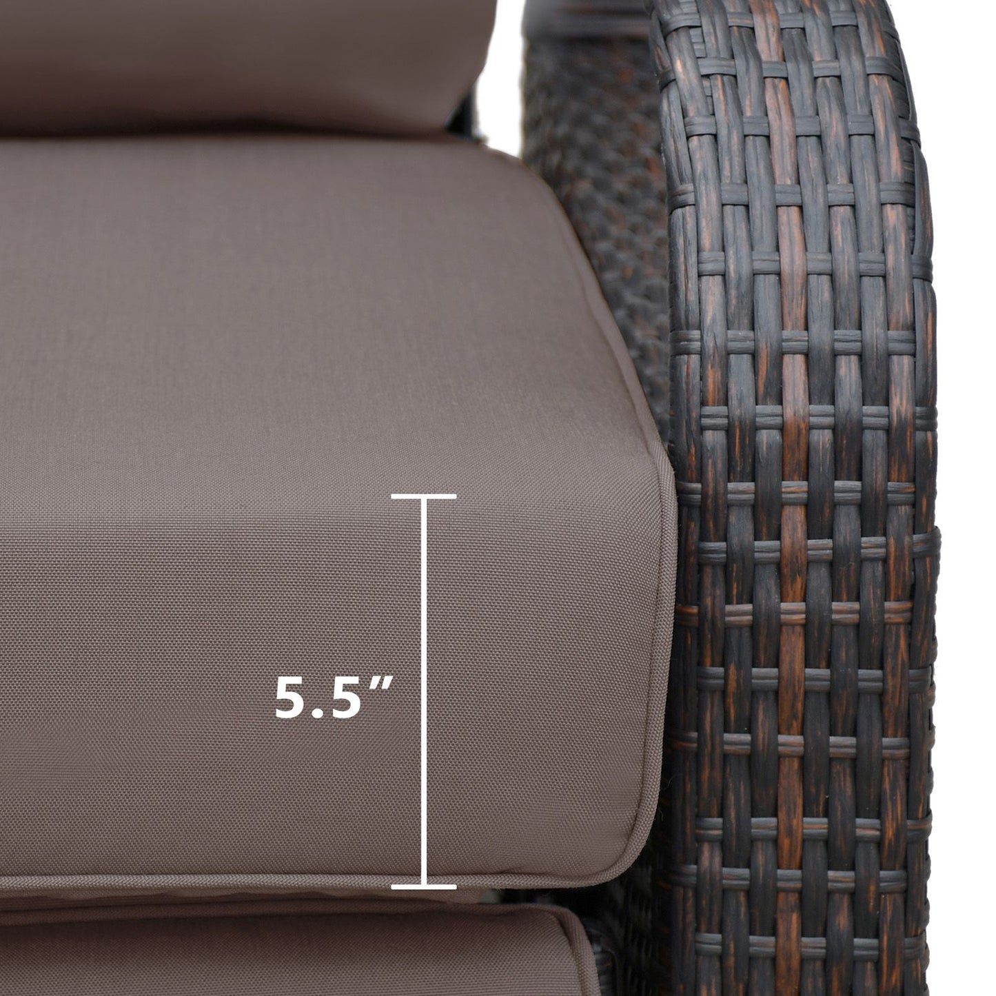 Outdoor Recliner Chair;  Automatic Adjustable Wicker Lounge Recliner Chair with 5.12'' Thicken Cushion