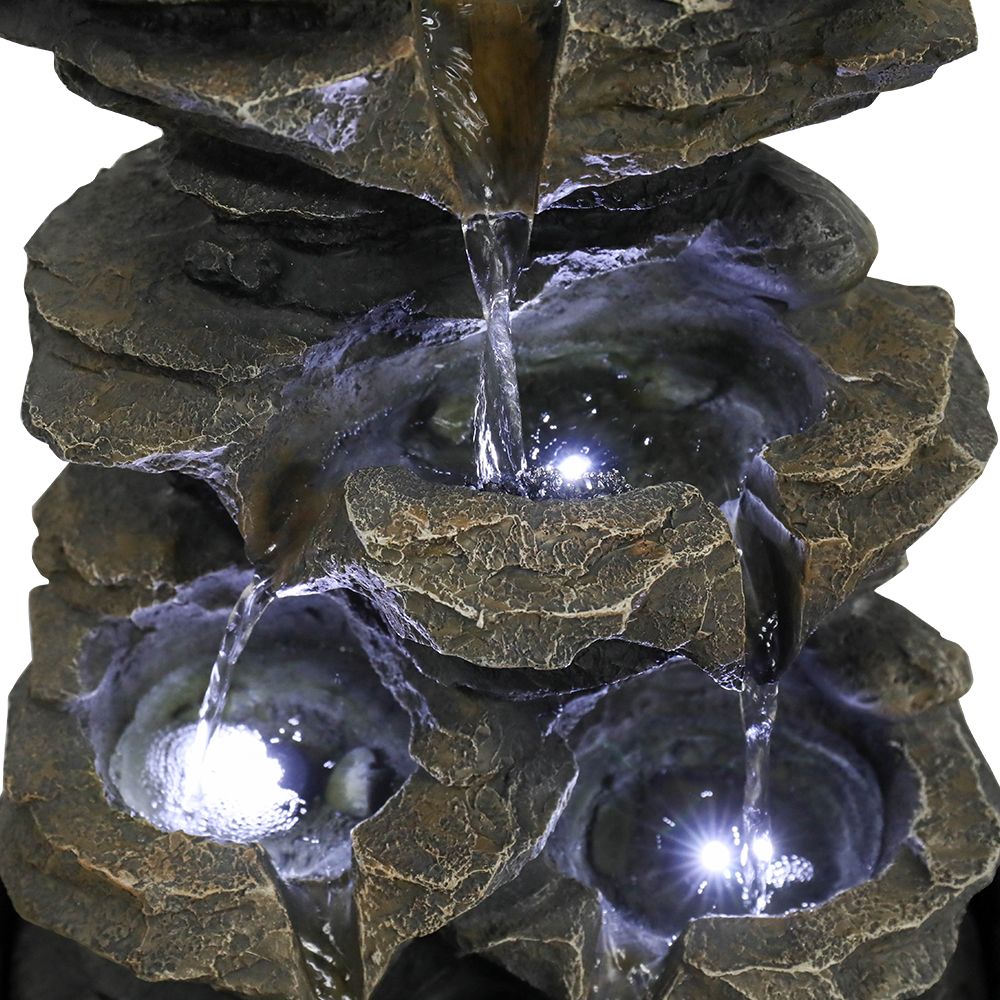 15.7inches High Rock Cascading Tabletop Fountain with LED Light for Home Office Bedroom Relaxation