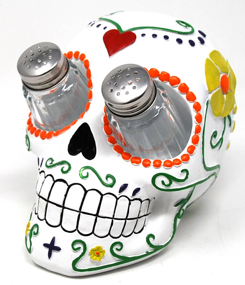 Sugar Skull Salt & Pepper Set - 7"