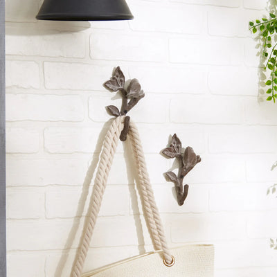 BIRD WITH LEAVES WALL HOOK SET/2