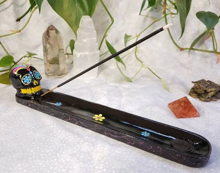 Day of the Dead/Sugar Skull Black Incense Burner