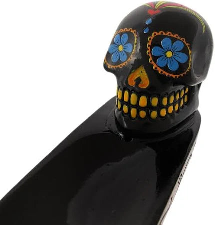 Day of the Dead/Sugar Skull Black Incense Burner